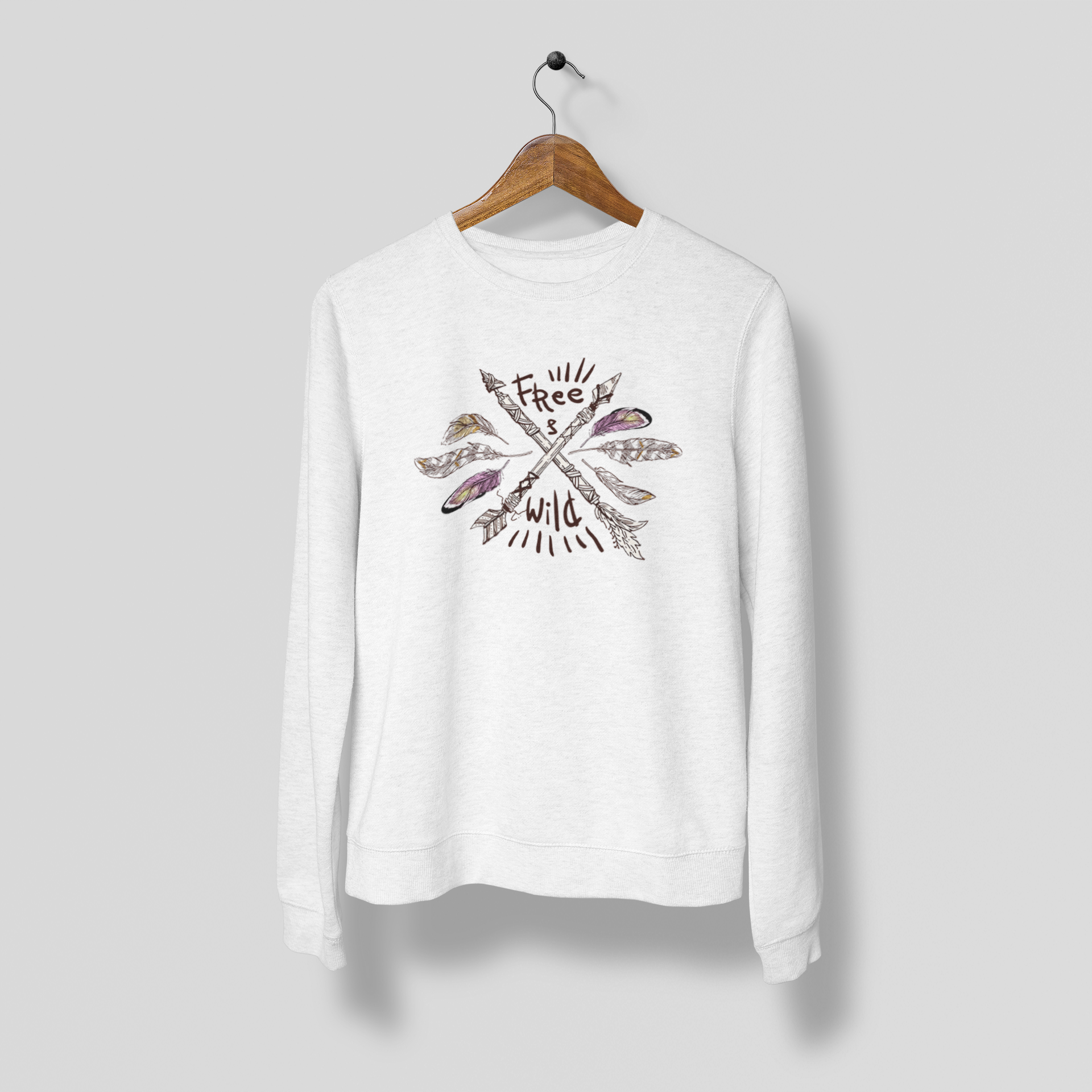 Boho Free & Wild Print Sweatshirt Women