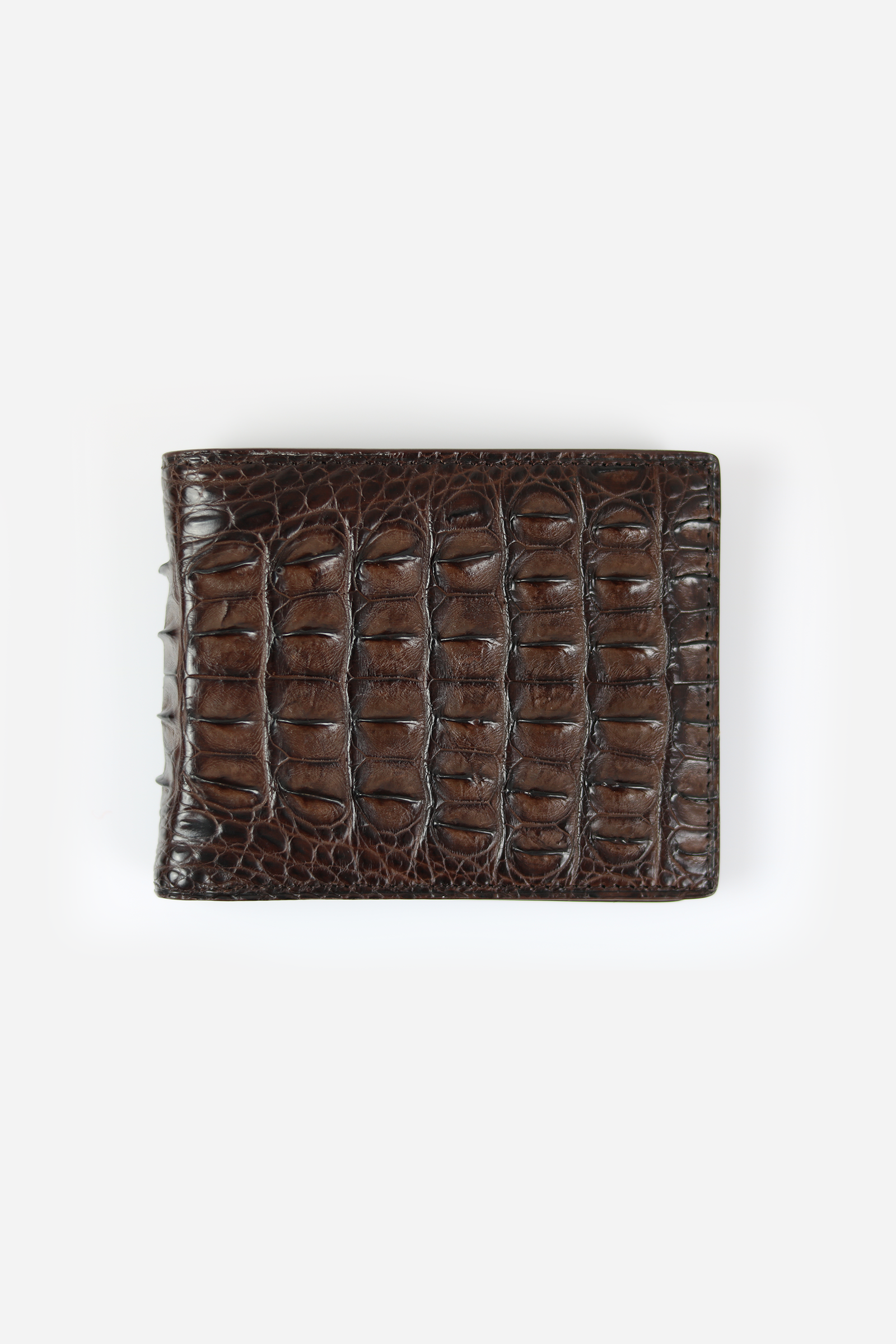 Crocodile Leather Wallet Back Part Brown